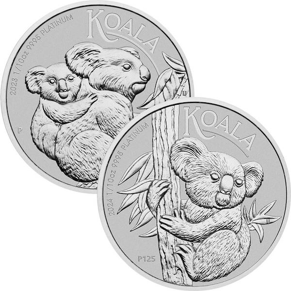 Perth Mint 1/10 oz Platinum Koala Random Year BU Coin
